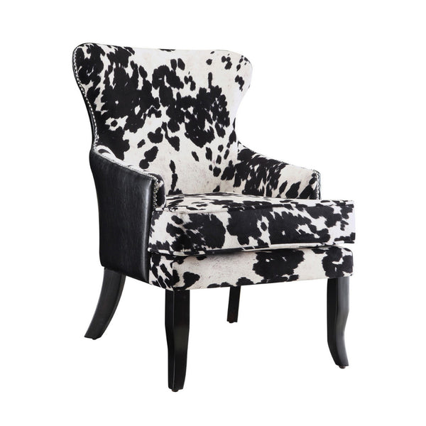 Benzara BM159280 Intriguingly Comfortable Accent Chair Black/White