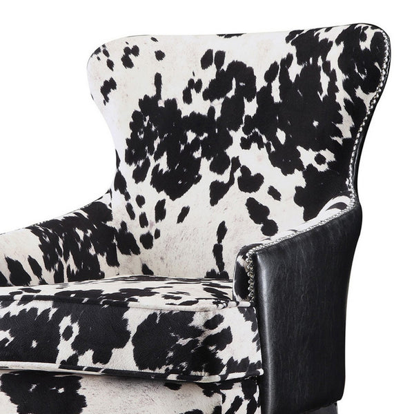 Benzara BM159280 Intriguingly Comfortable Accent Chair Black/White