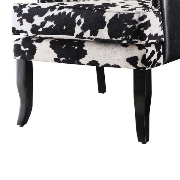 Benzara BM159280 Intriguingly Comfortable Accent Chair Black/White