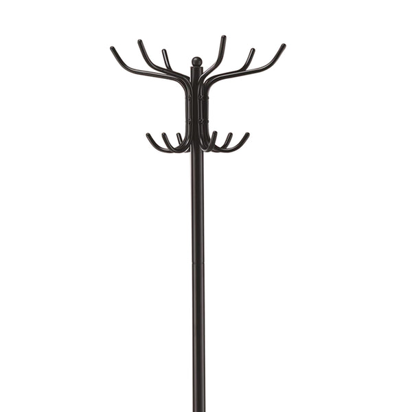 Benzara BM160078 Metal Coat Rack With Umbrella Stand Black