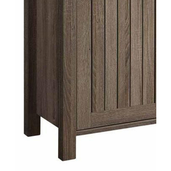 Benzara BM160228 Sophisticated Wooden Shoe Cabinet Gray