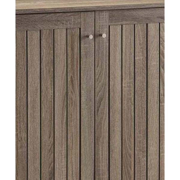 Benzara BM160228 Sophisticated Wooden Shoe Cabinet Gray