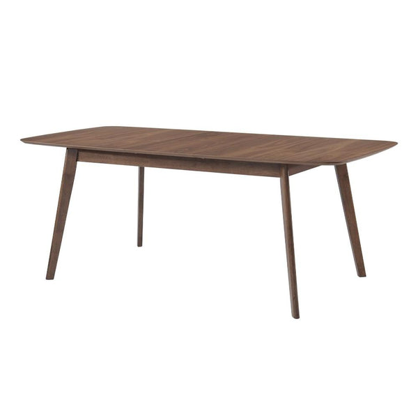 benzara BM163722 Wooden Dining Table With Round Corners Walnut Brown