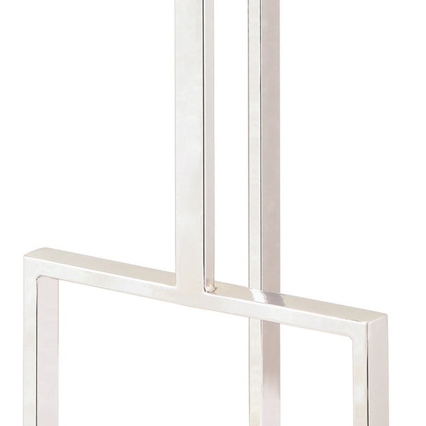 Benzara BM168067 Bar Stool With Upholstered Gray Seat With Chrome Base