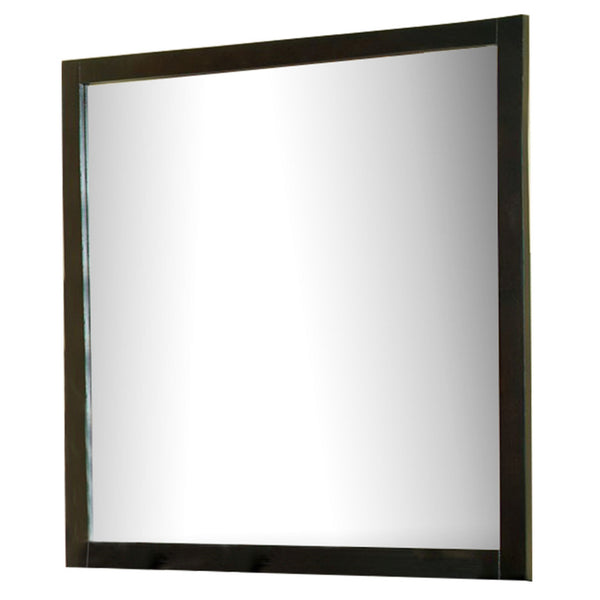 Benzara BM168971 Mirror With Wooden Frame Espresso Brown