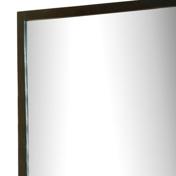 Benzara BM168971 Mirror With Wooden Frame Espresso Brown