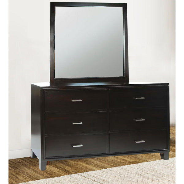 benzara BM168971 Mirror With Wooden Frame Espresso Brown