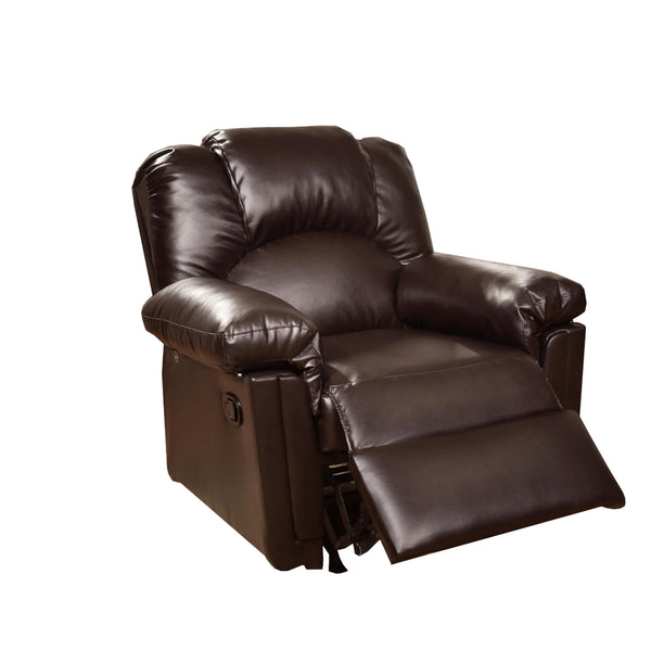 Benzara BM171425 Bonded Leather Rocker/Recliner Brown