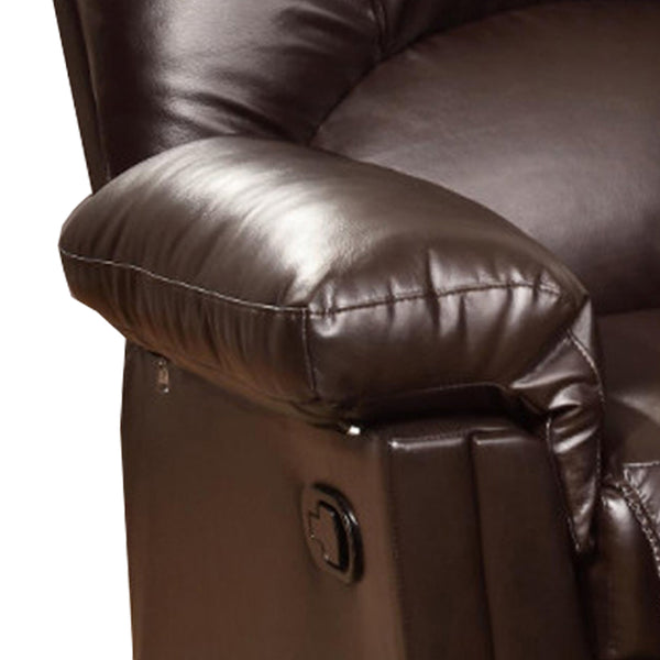 Benzara BM171425 Bonded Leather Rocker/Recliner Brown