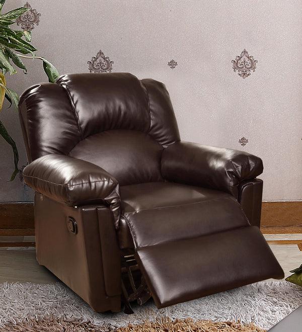 benzara BM171425 Bonded Leather Rocker/Recliner Brown