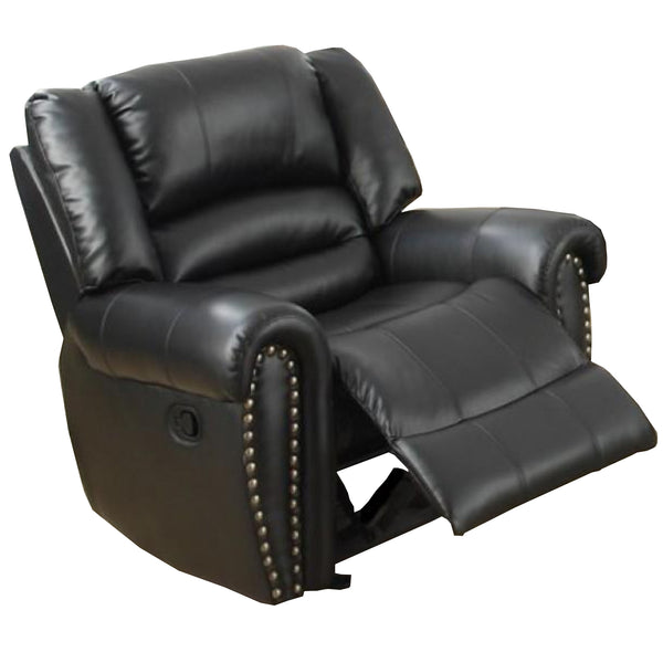 Benzara BM171448 Bonded Leather & Plywood Recliner/Glider Black
