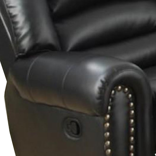 Benzara BM171448 Bonded Leather & Plywood Recliner/Glider Black