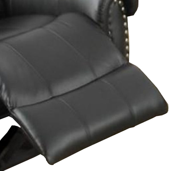 Benzara BM171448 Bonded Leather & Plywood Recliner/Glider Black