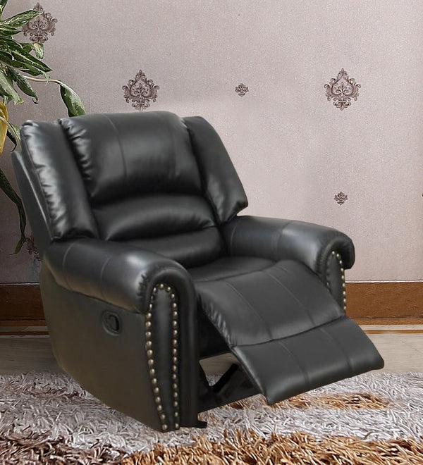 benzara BM171448 Bonded Leather & Plywood Recliner/Glider Black