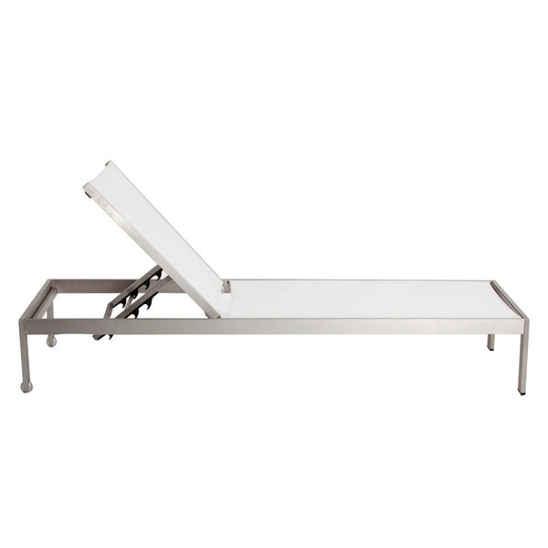 Benzara BM172097 Anodized Aluminum Modern Patio Lounger In White