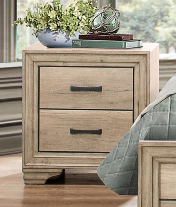 benzara BM174466 Wooden Night Stand With 2 Drawers In Brown