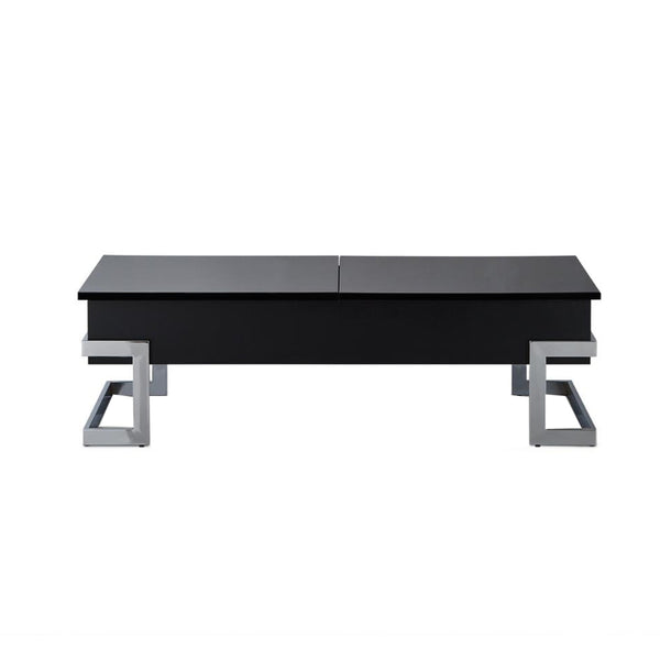 benzara BM185789 Wooden Coffee Table With Lift Top Storage Space Black
