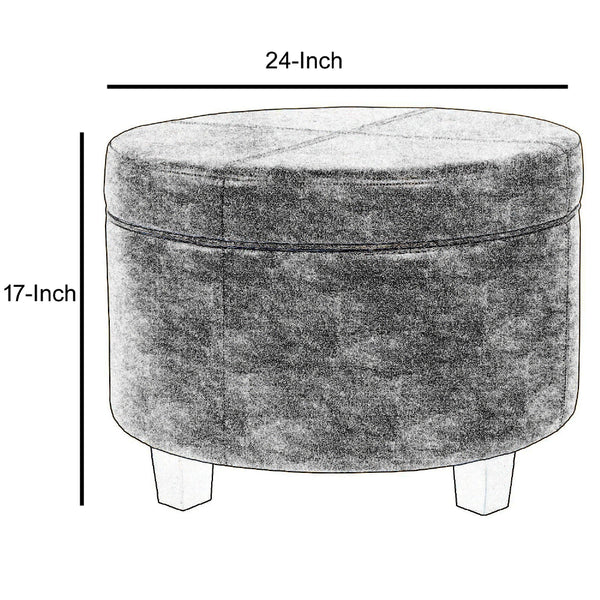 Benzara BM194118 - Faux Leather Upholstered Wooden Ottoman With Lift Off Lid Storage Brown