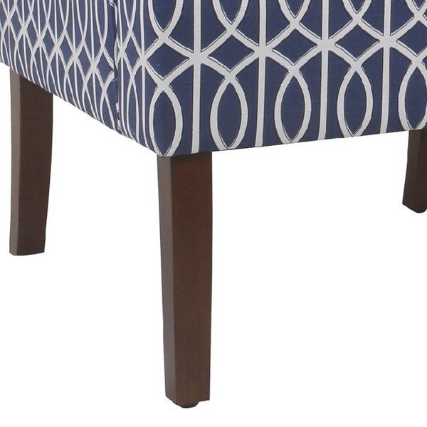 Benzara BM194147 - Wooden Fabric Upholstered Accent Chair With Swooping Armrests Multicolor