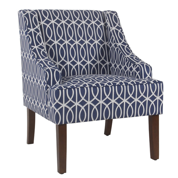 benzara BM194147 - Wooden Fabric Upholstered Accent Chair with Swooping Armrests Multicolor