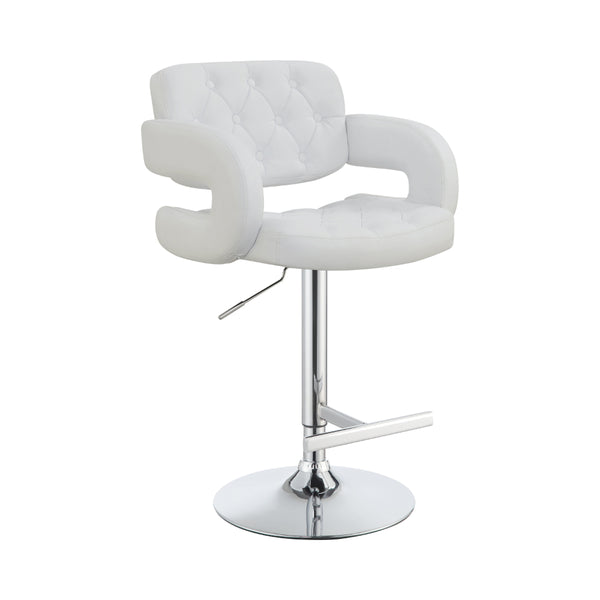 benzara BM69049 Modern Style Adjustable Height Bar Stool White