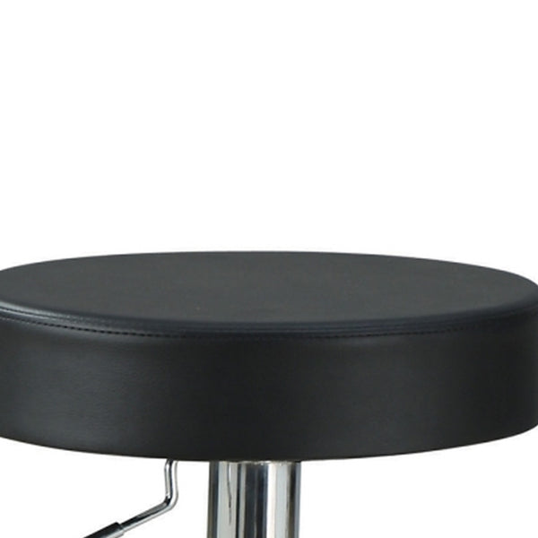Benzara BM69050 Stylish And Elegant Backless Adjustable Bar Stool Black