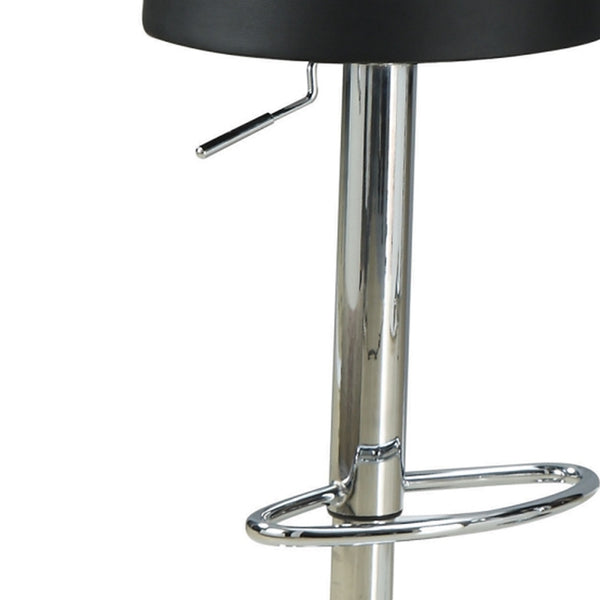 Benzara BM69050 Stylish And Elegant Backless Adjustable Bar Stool Black