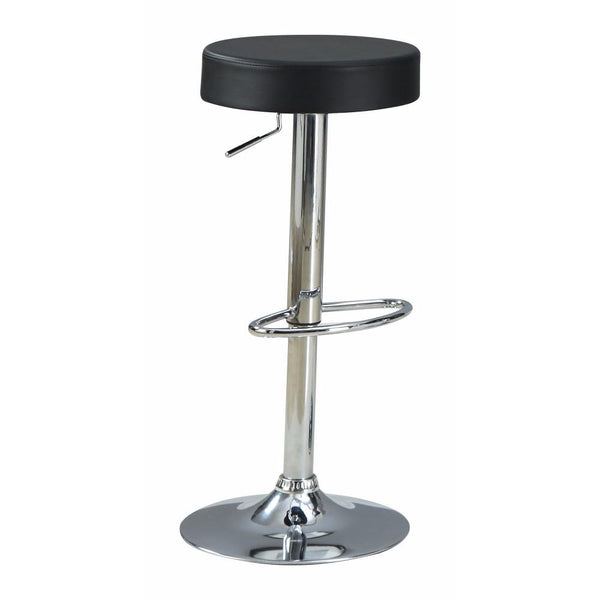 Benzara BM69050 Stylish And Elegant Backless Adjustable Bar Stool Black