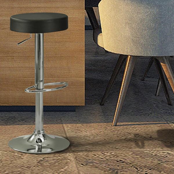 benzara BM69050 Stylish And Elegant Backless Adjustable Bar Stool Black