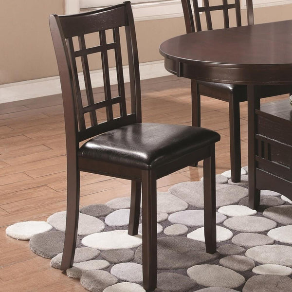 benzara BM69065 Armless Dining Side Chair Espresso Brown & Black Set of 2