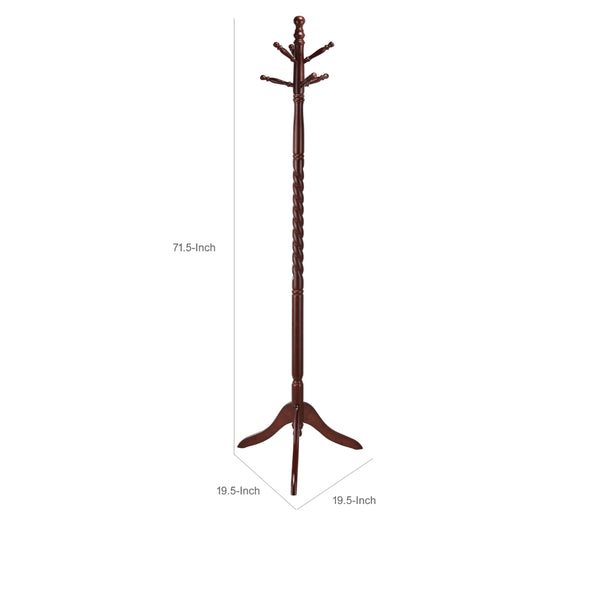 Benzara BM69279 Traditional Style Coat Rack Merlot Brown