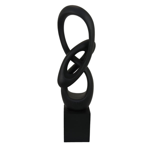 Benzara Bob Accent Tabletop Decor Abstract Sculpture Black Resin 37 Inch -BM330953