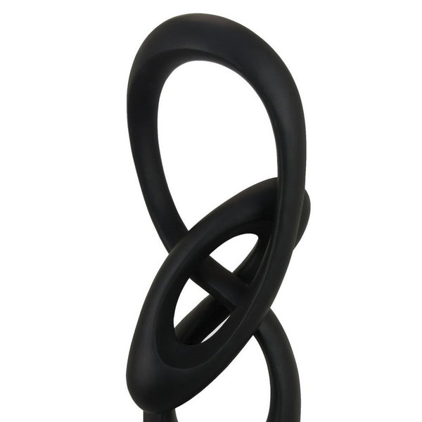 Benzara Bob Accent Tabletop Decor Abstract Sculpture Black Resin 37 Inch -BM330953