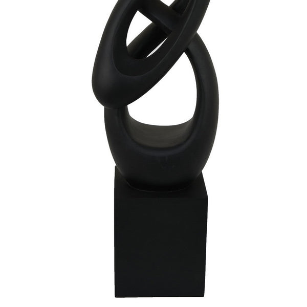 Benzara Bob Accent Tabletop Decor Abstract Sculpture Black Resin 37 Inch -BM330953