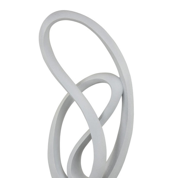 Benzara Bob Accent Tabletop Decor Abstract Sculpture White Resin 36 Inch -BM330952