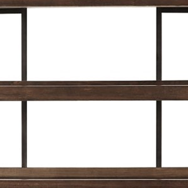 Benzara Bookcase With 5 Fixed Wooden Shelves And Metal Frame In Brown And Black - BM209257