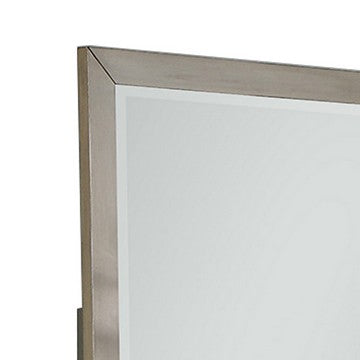 Benzara Bran 36 X 36 Modern Square Dresser Mirror Pine Wood Light Brown - BM284304