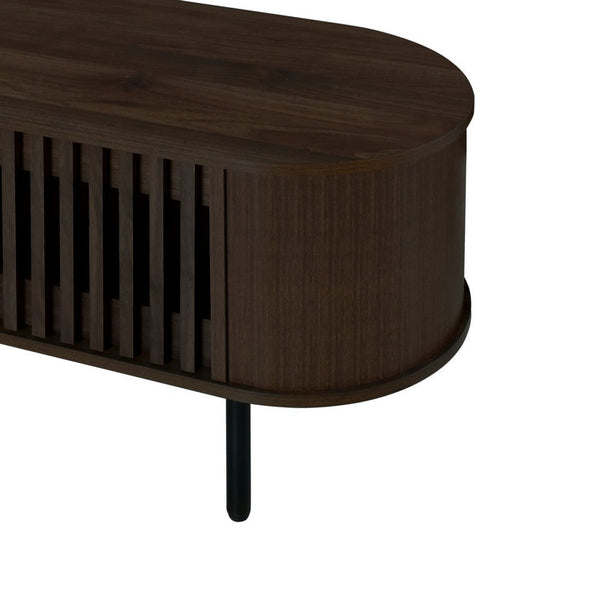 Benzara Brandon TV Stand Media Console Shelf 2 Cabinets Dark Brown 71 Inch -BM329899