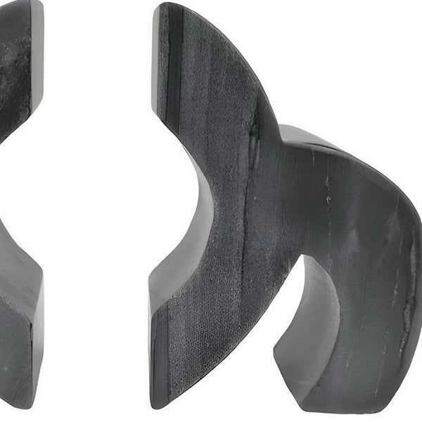 Benzara Buck Accent Bookend Set Of 2 Marble Modern Gray Finish 7 Inch -BM331015