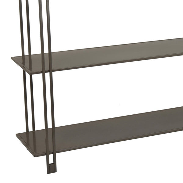 Benzara Bush Plant Display Stand Modern 3 Tier Gray Metal Finish 32 Inch -BM330956