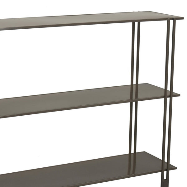 Benzara Bush Plant Display Stand Modern 3 Tier Gray Metal Finish 32 Inch -BM330956