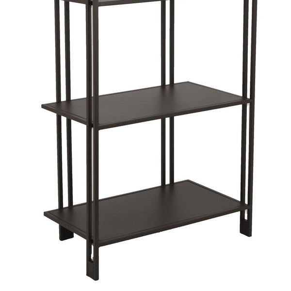 Benzara Bush Plant Display Stand Modern 4 Tier Brown Metal Finish 38 Inch -BM330957