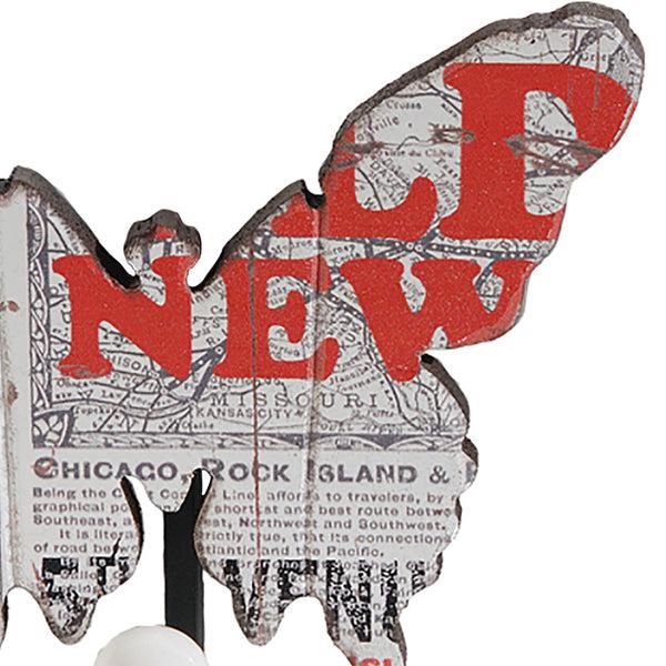 Benzara Butterfly Wall Decor With 4 Metal Hooks Set Of 4 Multicolor - BM202258