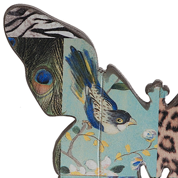 Benzara Butterfly Wall Decor With Exotic Animal Print Set Of 4 Multicolor - BM202256