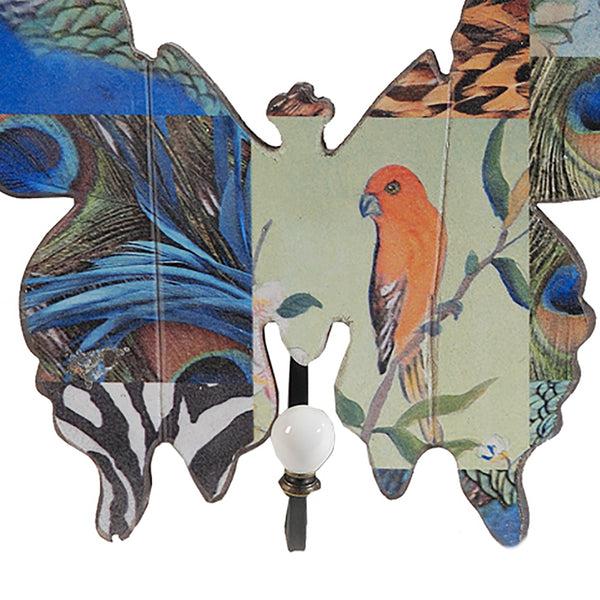 Benzara Butterfly Wall Decor With Exotic Animal Print Set Of 4 Multicolor - BM202256