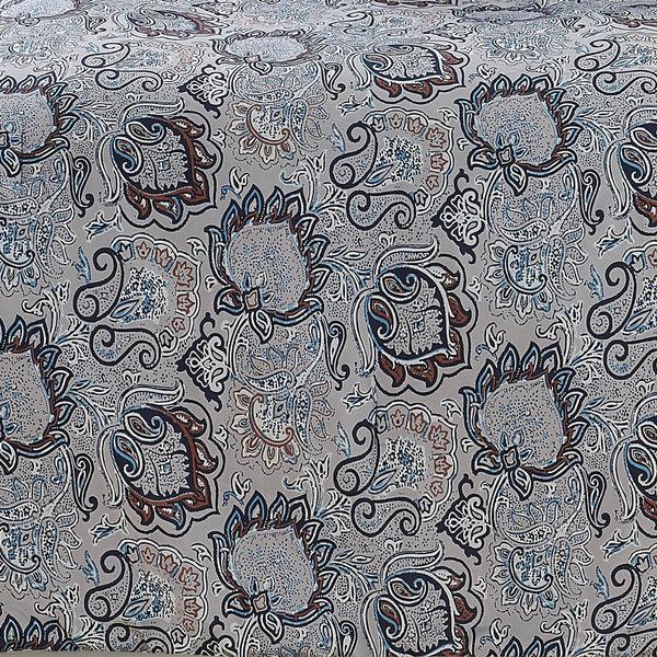 Benzara Caen 8 Piece Full Size Printed Reversible Comforter Set Gray And Blue - BM202725