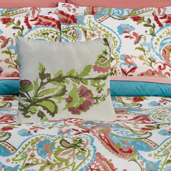 Benzara Caen 8 Piece Printed Reversible Queen Size Comforter Set Multicolor - BM202746
