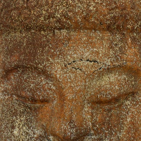 Benzara Calie Buddha Head Sculpture Statue 13 Inch Weathered Brown Resin -BM324643