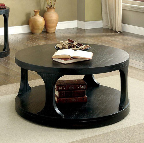 Benzara Carrie Transitional Coffee Table Antique Black - BM123823