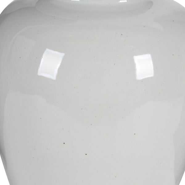 Benzara Ceramic Ginger Jar With Lid Off White - BM165658